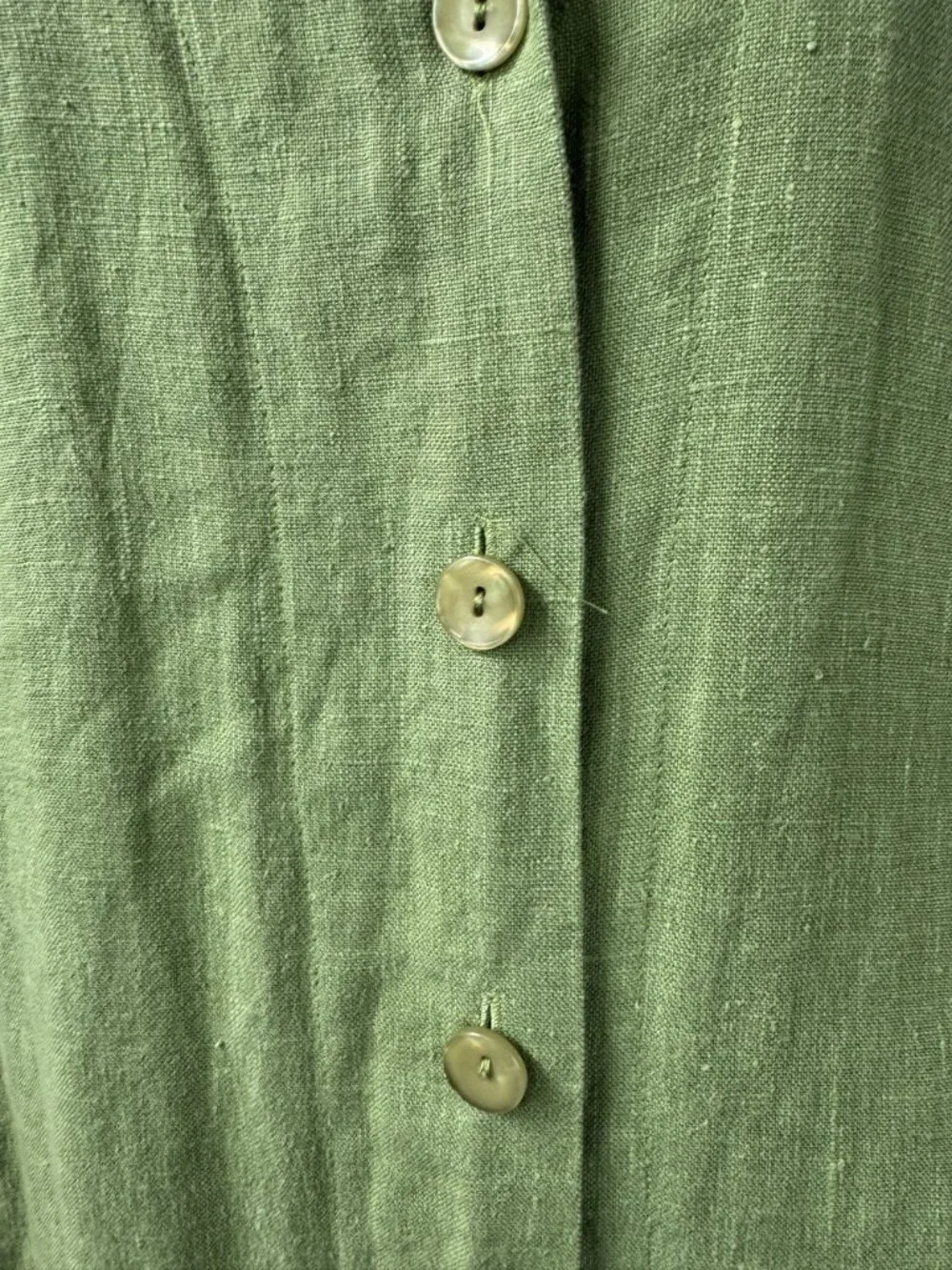 Harvé Benard Womens Plus Size 22W Green 100% Linen Button-Down Shirt Made In Ukr - Picture 7 of 16
